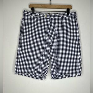 peter millar 34 Blue And White Check Gold Shorts CP0654‎